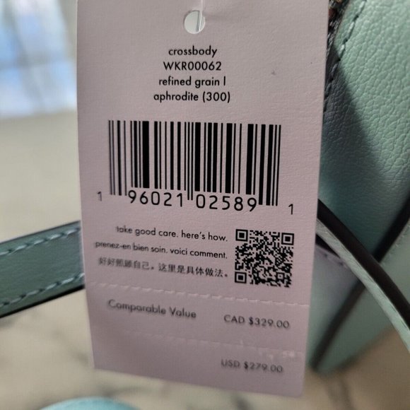 Kate Spade Harper Leather Crossbody Bag Aphrodite Blue FiRm Price - Picture 6 of 6